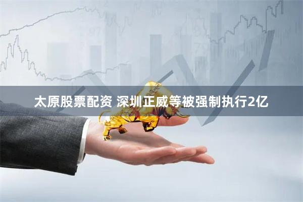 太原股票配资 深圳正威等被强制执行2亿